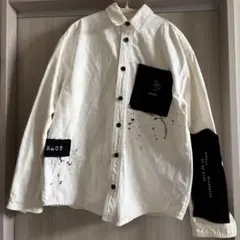 ZARA パッチワーク ホワイトデニムジャケット