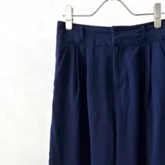 GU タック ワイドパンツ ウエストゴム ポケット付き シンプル ゆったり