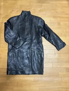 レザージャケット 羊革 サイズ9 ロング丈 ラムレザー ヴィンテージ