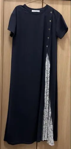 Bou Jeloud ネイビー 半袖ワンピース　フリーサイズ