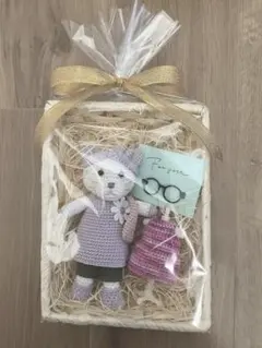 着せ替え　ネコ　コットン　あみぐるみ ハンドメイド　ギフトラッピング