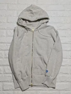 オーシバル　グレー フルジップ スウェットパーカー