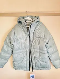 ミントグリーン フード付きダウンジャケット