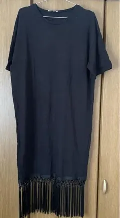ZARA フリンジ　Tシャツ　ワンピース　チュニック