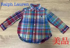 ラルフローレン　長袖　チェック　シャツ　サイズ80 12m