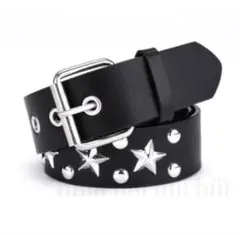 105cm星スタッズ ベルト　レザー ベルト y2k 古着 ブラック 太ベルト