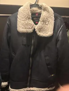 Alpha フェイクムートンジャケット 黒 美品 Lサイズ
