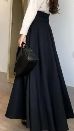 Louere ロングフレアスカート ブラック XLのサムネイル