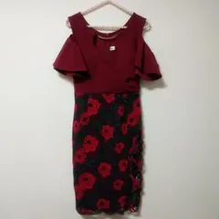 Mサイズの方向き　ラブリッチ　花柄　オフショル　キャバドレス