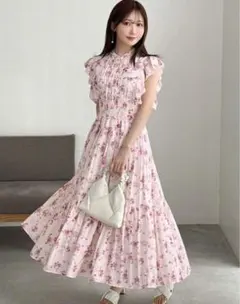 SHEIN FRIFUL プリントプリーツワンピース