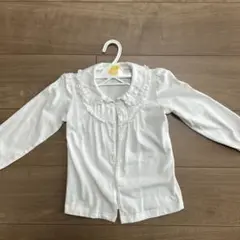 ホワイト長袖シャツ 100cm レース付き