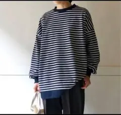 ジャーナルスタンダードラックス　サーフニットボーダー クルーネックプルオーバー