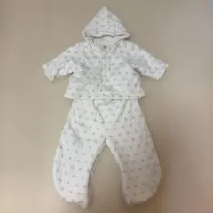 ベビー ドット柄 フード付きアウター 6m
