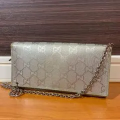 グッチ　チェーンウォレット　二つ折り財布　GG柄