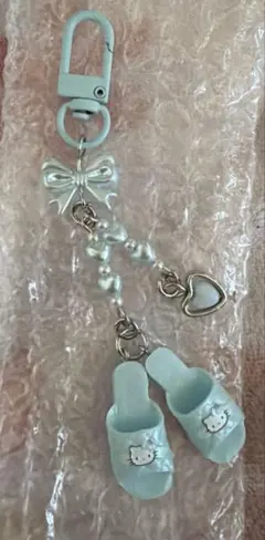ハローキティ　ミニチュアキルトシリーズ　シークレットキーホルダー　サンダル