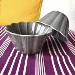【新品未使用品】波佐見焼 キクワリ ボウル リンカ グレー 中鉢 2点セット
