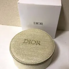 新品♡Dior ミラー付きラウンドポーチ ゴールドノベルティ 箱付き メルカリ便