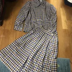 ヴィンテージ　チェックセットアップ　ジャケットブラウス＆キュロット
