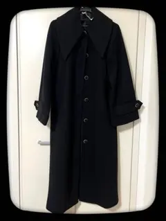 グレイル　GRL リボンベルト付きビッグカラーロングコート[ze752]ブラック