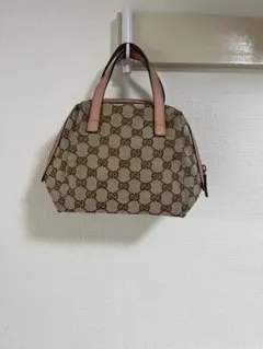 GUCCI GGモノグラム ハンドバッグ ベージュ/ピンク