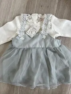 petit main レース付きロンパース 70