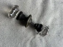 緑のガラスドアノブ 直径3.5cm フランス ドアハンドルサルベージ/K620
