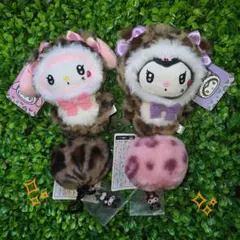 クロミ&マイメロディマスコットポーチヒョウ柄 ギャル♡らびファーチャーム付き
