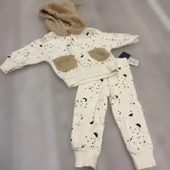 コトリ　cottoli 月柄　セットアップ　セトア　パーカー　長ズボン　90cm