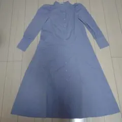 earth music&ecology ライトブルー ボタン付きシャツワンピース