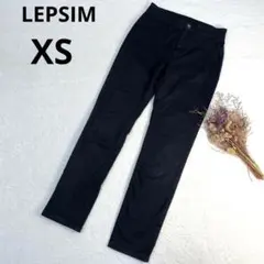 レプシィムLEPSIMストレッチカジュアルパンツ　ストレートスリム　ブラックXS