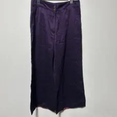 ひ*ろ様 50s ナス紺 レーヨンギャバ スラックス 極太 ドレープ