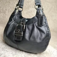​【良品】COACH ソーホー レザー ハンドバッグ 黒 F15527 肩掛け可