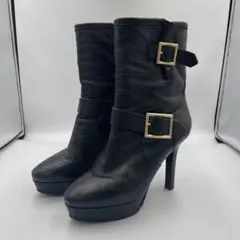 JIMMY CHOO ブラック レザー ブーツのサムネイル
