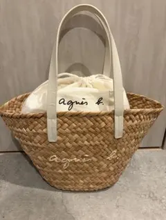 美品】アニエスベー ボヤージュ カゴバッグ 巾着 ボタニカル柄 刺繍