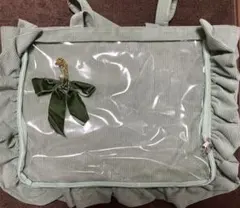 ザッカマート A4 フリルトート 痛バ コーデュロイ　くすみミント