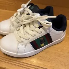 POLO ラルフローレン キッズスニーカー ホワイトおしゃれ18.5cm 美品