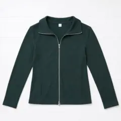 【Sサイズ】GU ダークグリーン 長袖カーディガン ダブルジップ