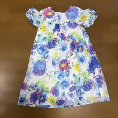 アナスイミニ ワンピース L 水彩画　花柄　パフスリーブのサムネイル