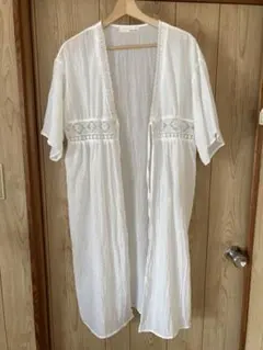 SHOO・LA・RUE ホワイト レース ロングカーディガン ガウン 羽織り