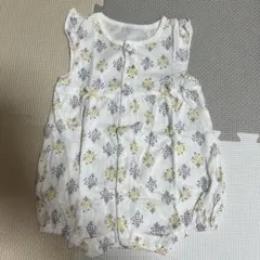 花柄ロンパース 95cm未満 フリル付き