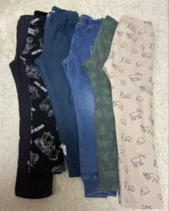 男児 冬物ボトムス 長ズボンフリースレギンス6枚まとめ売り 120 中古