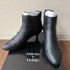Odette e Odile サイドゴアブーティ ショートブーツ 黒 日本製