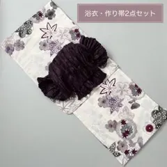 洗える着物 胴抜き仕立て 色無地 着物 袋帯帯セット アースカラー 藤色