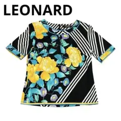 【美品】LEONARD レオナール 半袖トップス 花柄 38サイズ Q17
