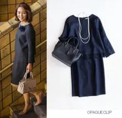 オペークドットクリップ*ツイードセットアップ スカートスーツ