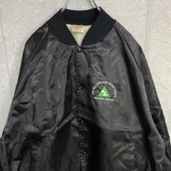 AUBURN USA製 90s 企業ロゴ刺繍ナイロンジャケット　ブラック 2XL