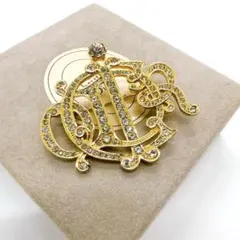 極美品/希少✨ディオール ブローチ ラインストーン ターコイズ ゴールド 希少✨極美品 dior ブローチ ラインストーン ターコイズブルー