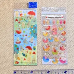 ゆ*と様 うさぎさんモチーフのぷっくりつやつやシール（経年品）２枚セット まとめ