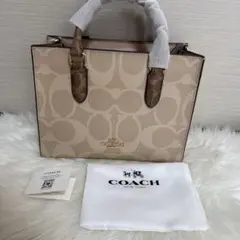 COACH ベージュ トートバッグ 小型