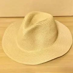 earth music&ecology 麦わら帽子 つば広ハット ベージュ